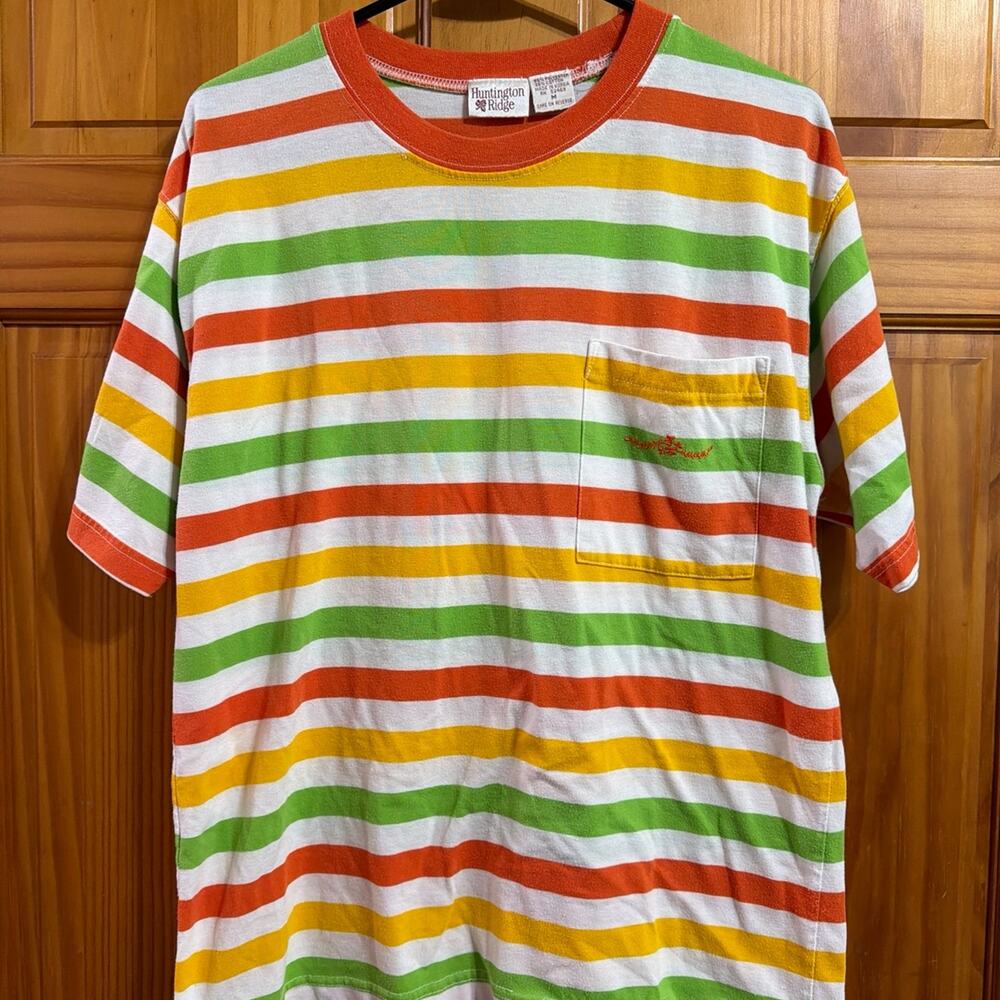 Vintage Huntington Ridge Stripped Yellow, Green and Orange Size Medium